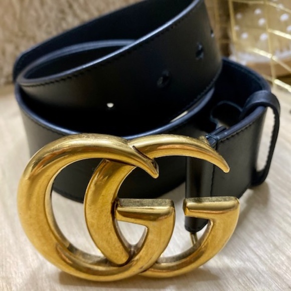 Gucci GG Marmont Leather Belt 4 CM - Picture 1 of 3